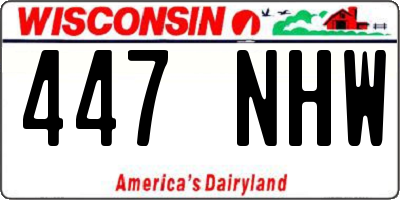 WI license plate 447NHW