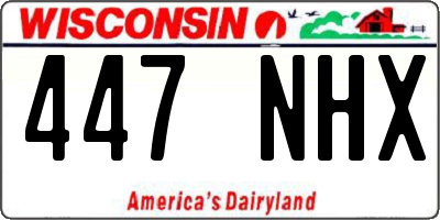 WI license plate 447NHX