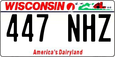 WI license plate 447NHZ