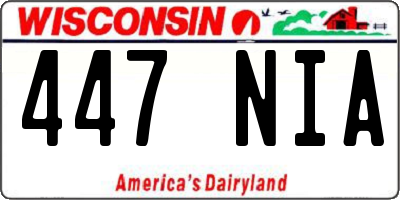 WI license plate 447NIA
