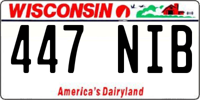 WI license plate 447NIB