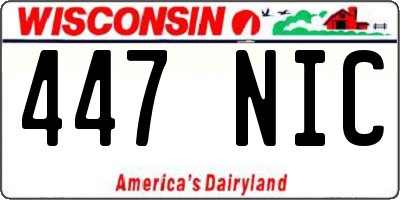 WI license plate 447NIC
