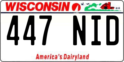 WI license plate 447NID
