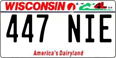 WI license plate 447NIE