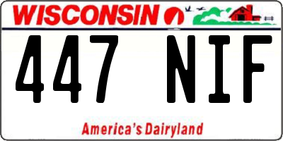WI license plate 447NIF