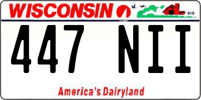 WI license plate 447NII