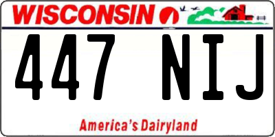 WI license plate 447NIJ