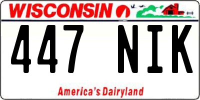 WI license plate 447NIK