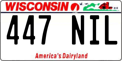 WI license plate 447NIL