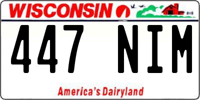 WI license plate 447NIM