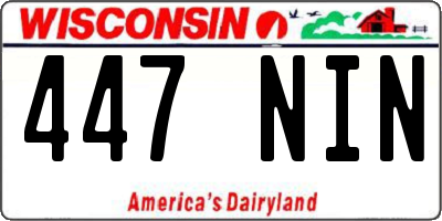 WI license plate 447NIN