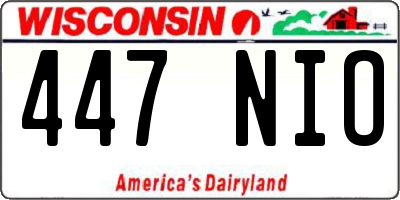 WI license plate 447NIO