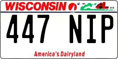 WI license plate 447NIP