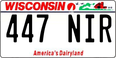WI license plate 447NIR