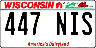 WI license plate 447NIS