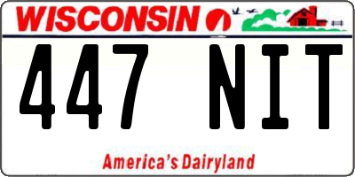 WI license plate 447NIT