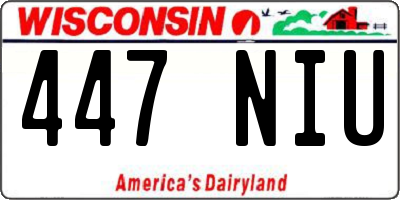 WI license plate 447NIU