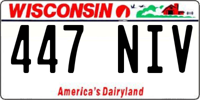 WI license plate 447NIV