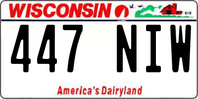 WI license plate 447NIW