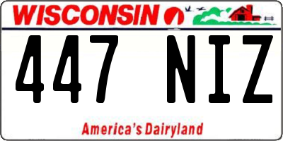 WI license plate 447NIZ