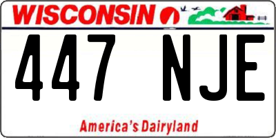 WI license plate 447NJE