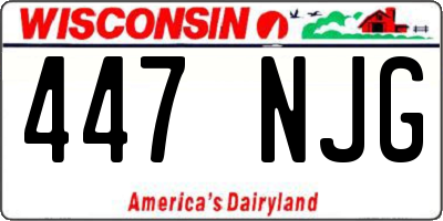 WI license plate 447NJG
