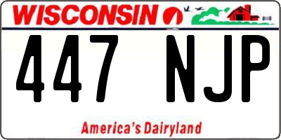 WI license plate 447NJP