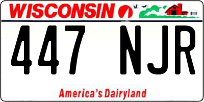 WI license plate 447NJR
