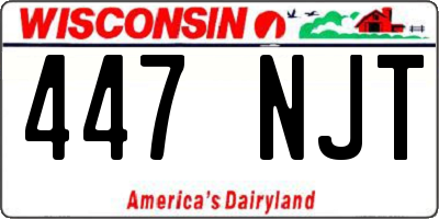 WI license plate 447NJT