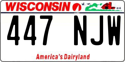 WI license plate 447NJW