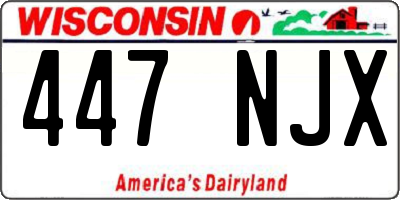 WI license plate 447NJX