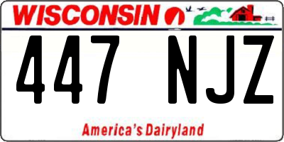 WI license plate 447NJZ