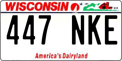 WI license plate 447NKE