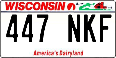 WI license plate 447NKF