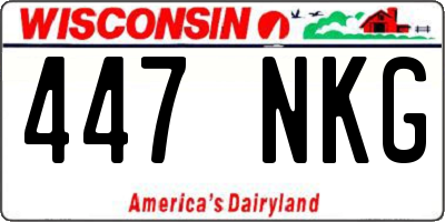 WI license plate 447NKG