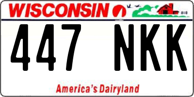 WI license plate 447NKK