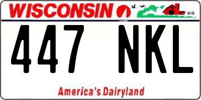 WI license plate 447NKL