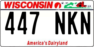 WI license plate 447NKN