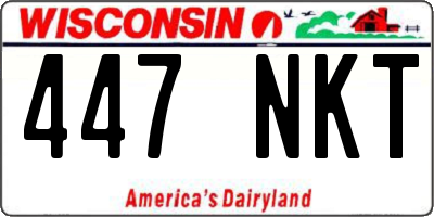 WI license plate 447NKT