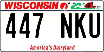 WI license plate 447NKU