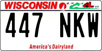 WI license plate 447NKW