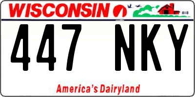 WI license plate 447NKY