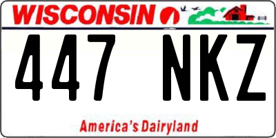 WI license plate 447NKZ