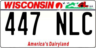 WI license plate 447NLC