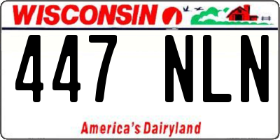 WI license plate 447NLN