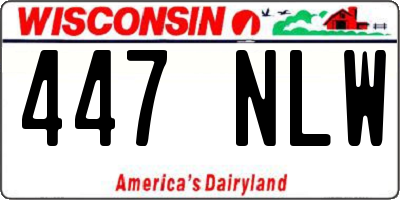 WI license plate 447NLW