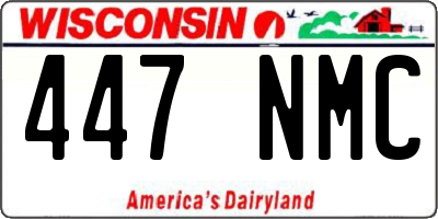 WI license plate 447NMC