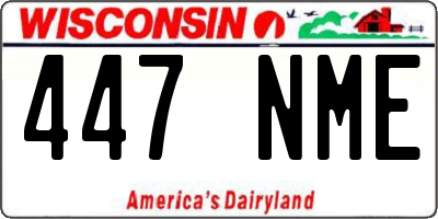 WI license plate 447NME