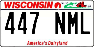 WI license plate 447NML