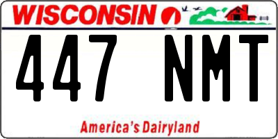 WI license plate 447NMT